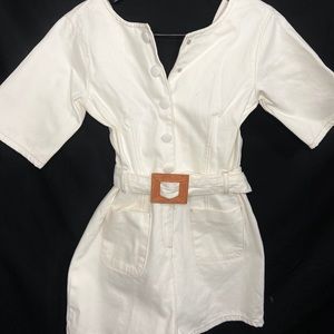 Denim dirty white color romper